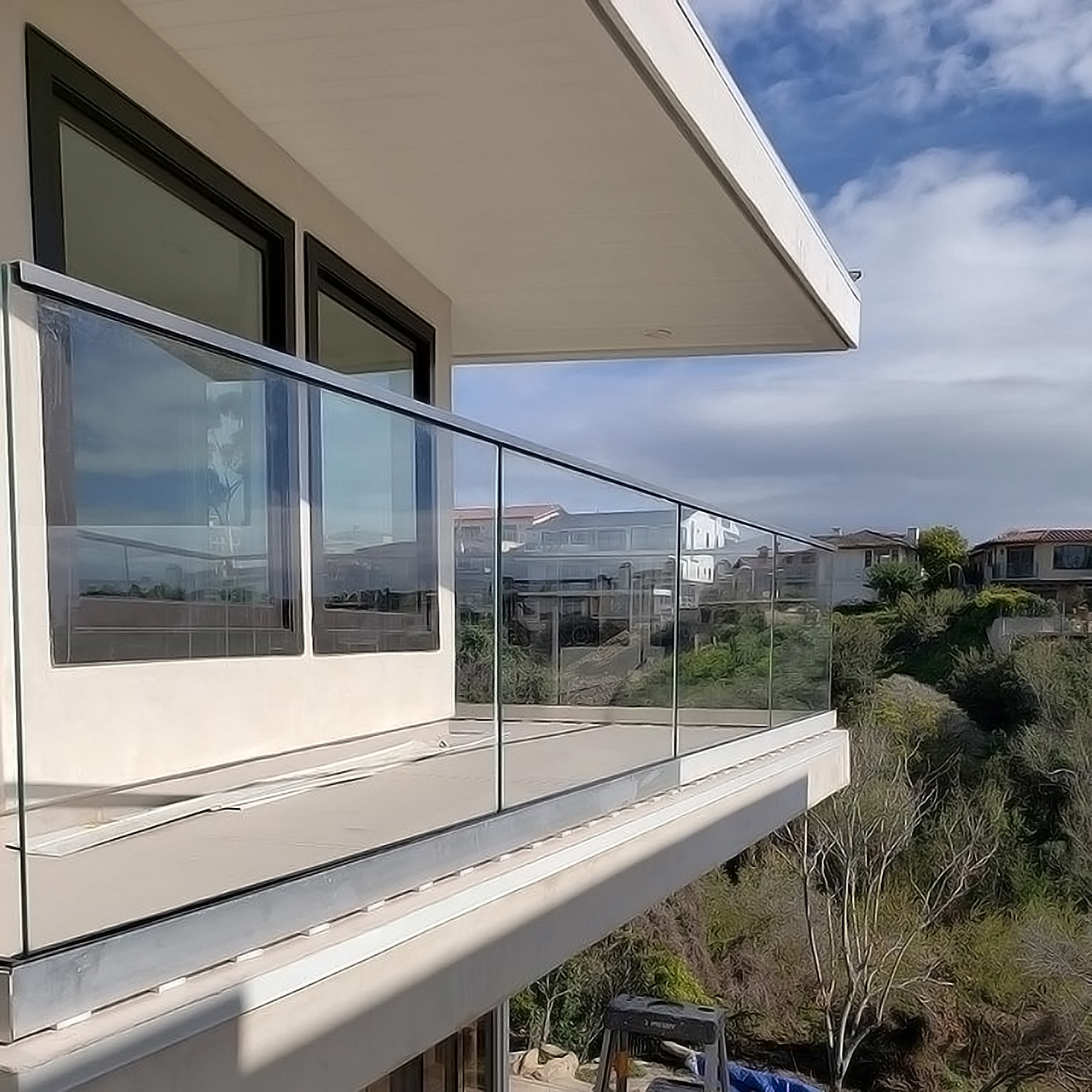 Balcony with All Glass Railing System