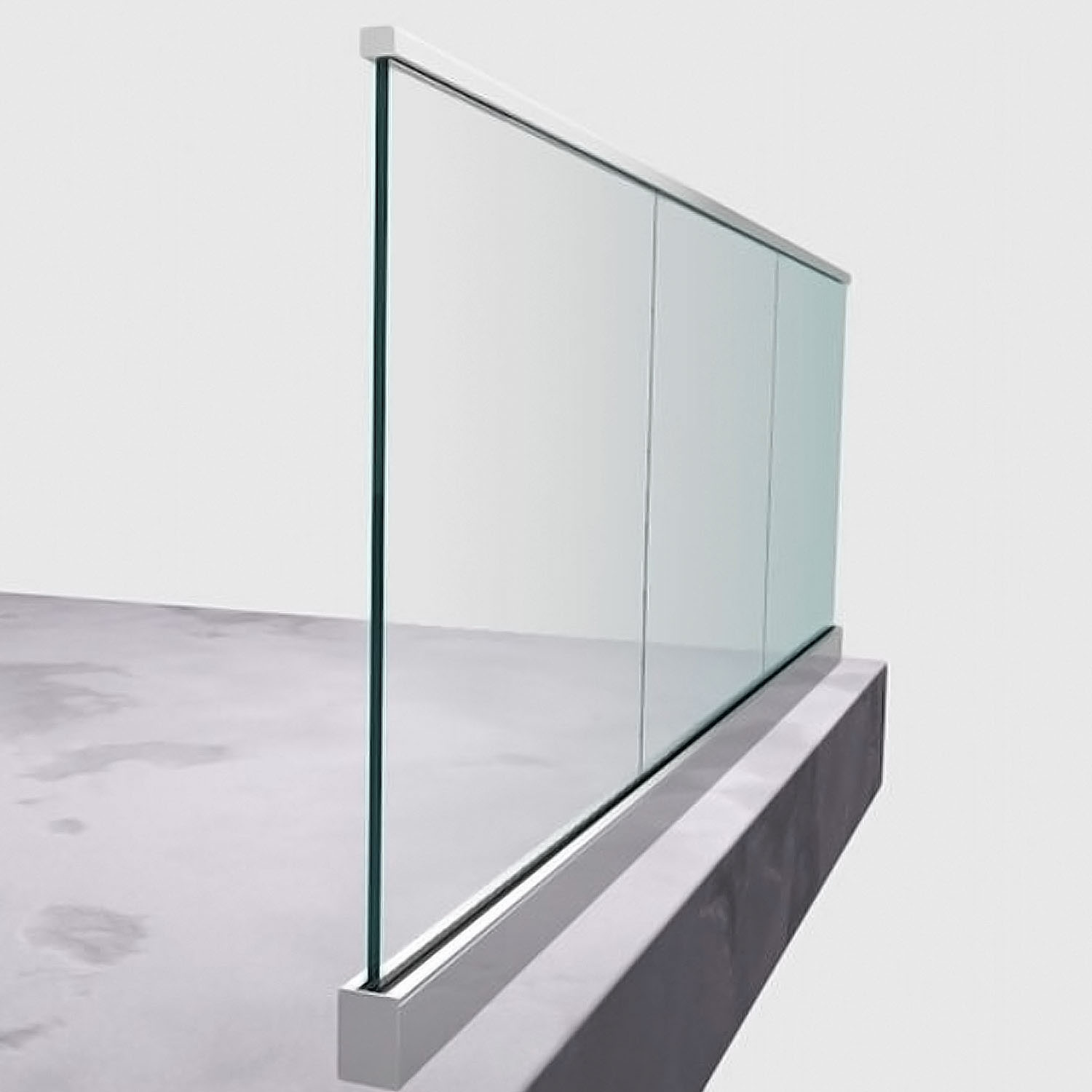 Glass fence with square slot tube