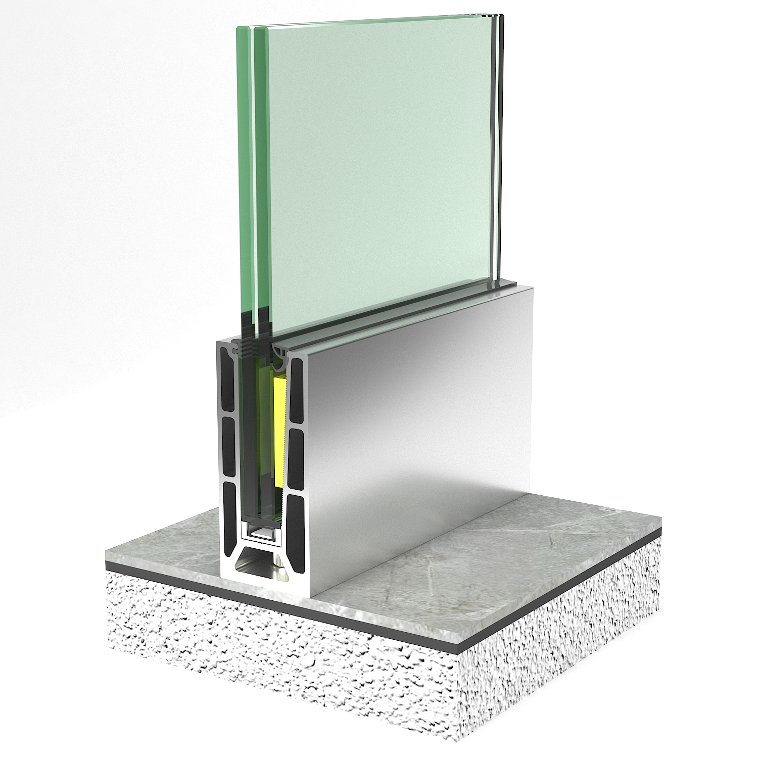 A10 On-floor framless glass railing