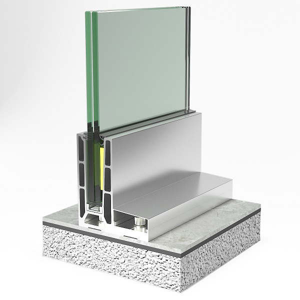 China A30 Floor-standing tempered explosion-proof full glass railing ...