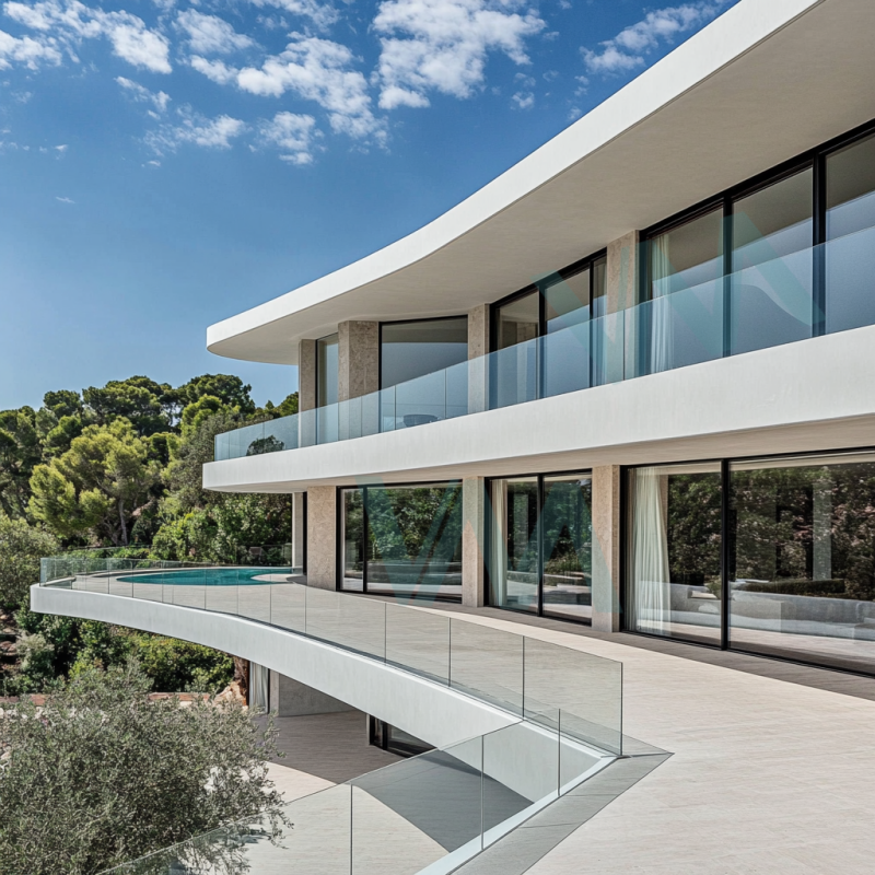 A90 in-floor glass railing